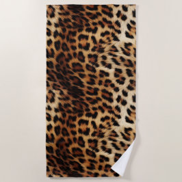 Brauncreme Leopard Strandtuch