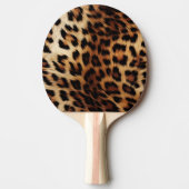 Brauncreme Leopard Tischtennis Schläger (Vorderseite)