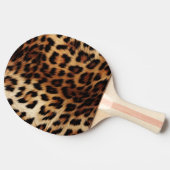 Brauncreme Leopard Tischtennis Schläger (Seitenansicht)