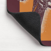 Braundrossel mit Orange Mousepad (Ecke)