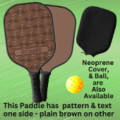 Braune 3D-Schaltkreise Geometrisch, Name oder Mono Pickleball Schläger