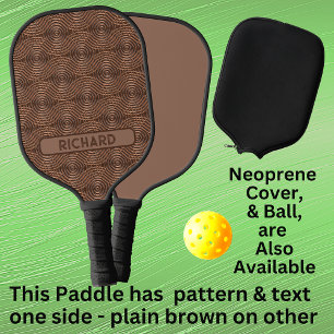 Braune 3D-Schaltkreise Geometrisch, Name oder Mono Pickleball Schläger