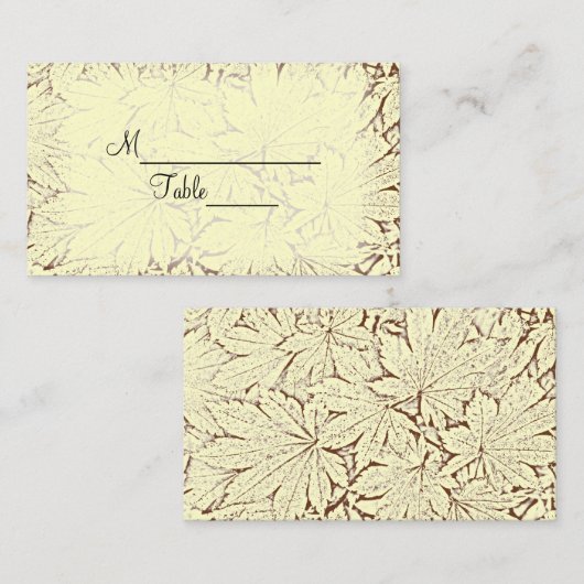 Braune Abstrakte Blätter Hochzeit im Herbst Platzk Platzkarte (Vorne/Hinten)