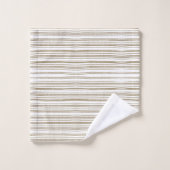 Braune Abstrakte Streifen Moderne Minimalistisch Badhandtuch Set (Waschlappen)