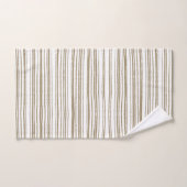 Braune Abstrakte Streifen Moderne Minimalistisch Badhandtuch Set (Handtuch)
