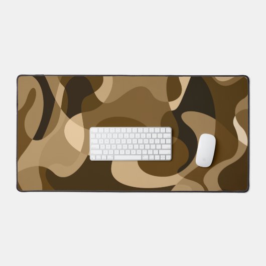 Braune, abstrakte, Wirble Bio Formen Schreibtischunterlage (Tastatur & Maus)