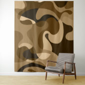 Braune, abstrakte, Wirble Bio Formen Wandteppich (Beispiel)