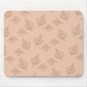 Braune Ahornblätter Vintage-Linien-Blattmuster Mousepad