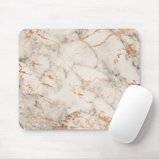 Braune Akzente und Abstraktes Weißmuster Mousepad (Mit Mouse)