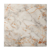 Braune Akzente und weiße Abstrakte Muster Fliese (Vorderseite)