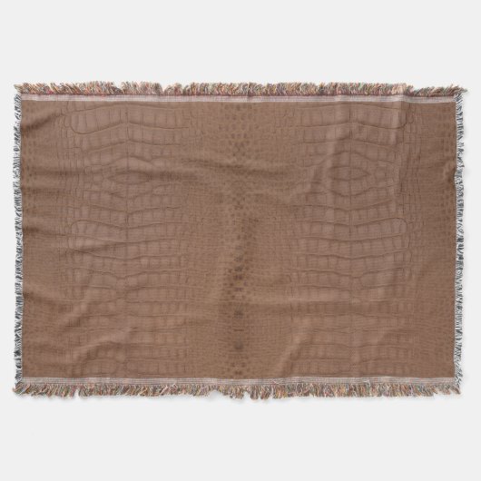 Braune Alligator-Textur-Prägung Decke (Vorderseite)