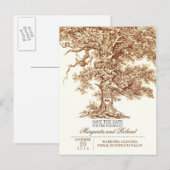 braune alte Eiche Save-the-Date Postkarten (Vorne/Hinten)