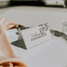 Braune alte Geld-Hochzeitsplatzkarten aus Schokola
