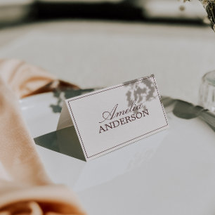 Braune alte Geld-Hochzeitsplatzkarten aus Schokola Tischnummer