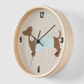 Braune, animierte Dackel Uhr (Winkel)