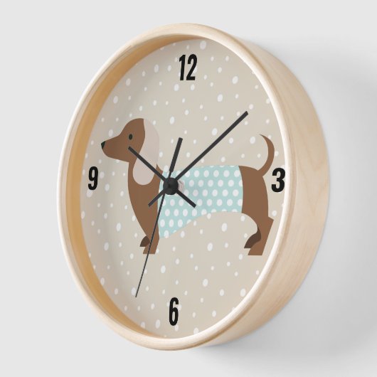 Braune, animierte Dackel Uhr (Winkel)