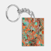 Braune, Aquamarine, orangefarbene Marmorflüssigkei Schlüsselanhänger (Vorderseite links)