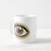 Braune Augen Symbol Kaffeetasse (Vorderseite Links)