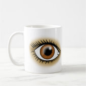 Braune Augen Symbol Kaffeetasse (Links)