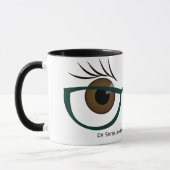 Braune Augen und Brillen Tasse (Links)