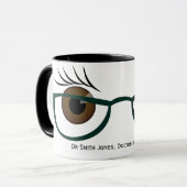 Braune Augen und Brillen Tasse (Vorderseite Links)