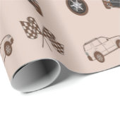 Braune Autos dekoratives Muster Geschenkpapier (Rolleneckpunkt)