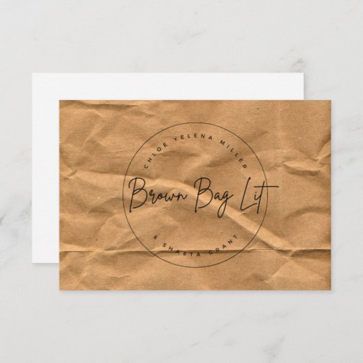 Braune Bag-Lit-Karte (Vorne/Hinten)