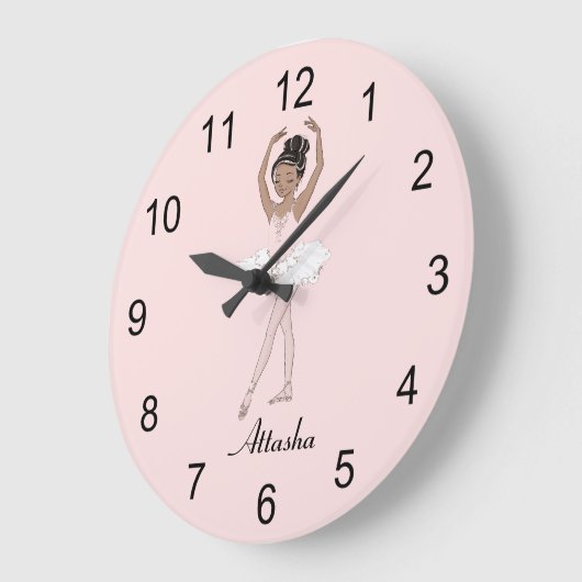 Braune Ballerina fünfte Position Große Wanduhr (Winkel)