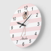 Braune Ballerina fünfte Position Große Wanduhr (Winkel)