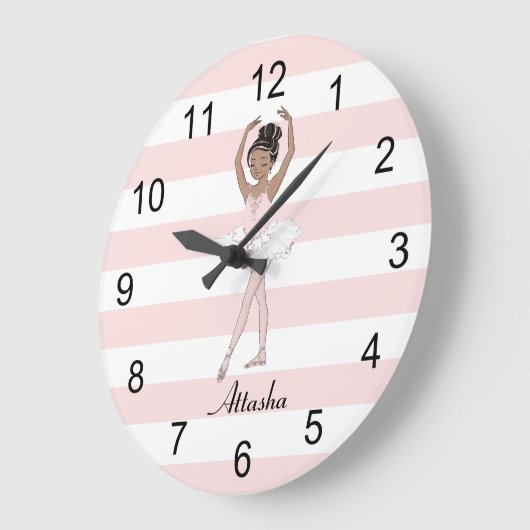 Braune Ballerina fünfte Position Große Wanduhr (Winkel)