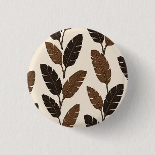 Braune Bananenblatt-Botanik-Pin-Taste Button