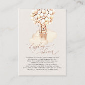 Braune Bärenballons Display Duschenschließkarte Begleitkarte (Vorderseite)