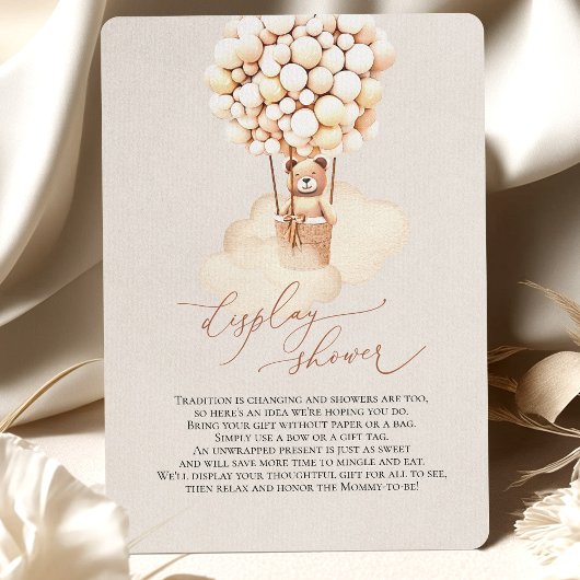 Braune Bärenballons Display Duschenschließkarte Begleitkarte