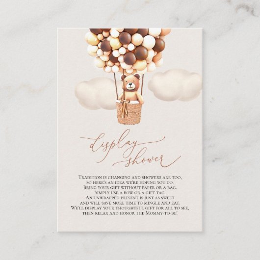 Braune Bärenballons Display Duschenschließkarte Begleitkarte (Vorderseite)