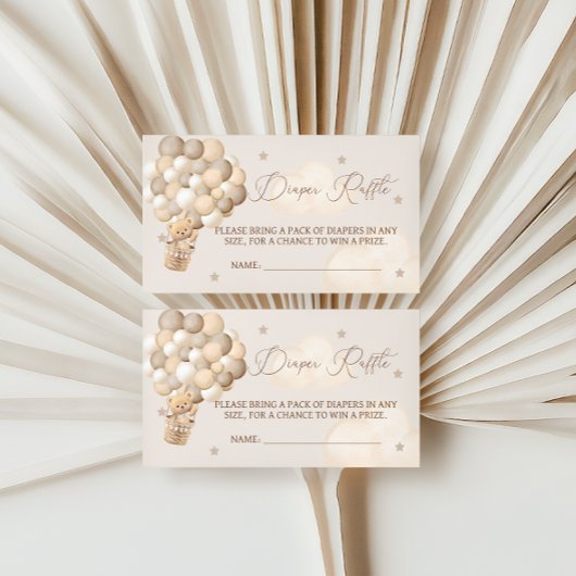 Braune Bärenballons Windeln Raffle Babydusche Enc Begleitkarte