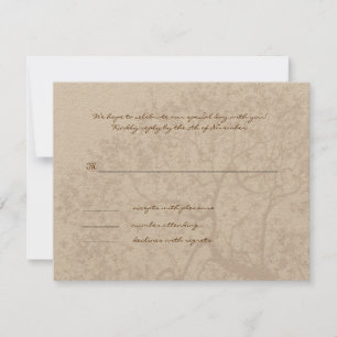 Braune Baum Hochzeit Monogramm Antwortkarte RSVP Karte