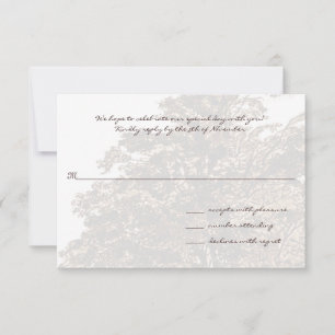 Braune Baum Hochzeitsmonogramm-Antwortkarte RSVP Karte