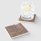 Braune Baumstämme in einem Autumnalwald Steinuntersetzer (Seitenansicht)