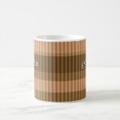 Braune beige Farbtöne gestreift vertikale Muster Kaffeetasse (Mittel)