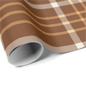 Braune Beige Karierte Tartan Schachbrettmuster Geschenkpapier (Rolleneckpunkt)