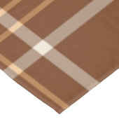 Braune Beige Karierte Tartan Schachbrettmuster Tischdecke (Schrägansicht)