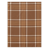 Braune Beige Karierte Tartan Schachbrettmuster Tischdecke (Vorderseite)
