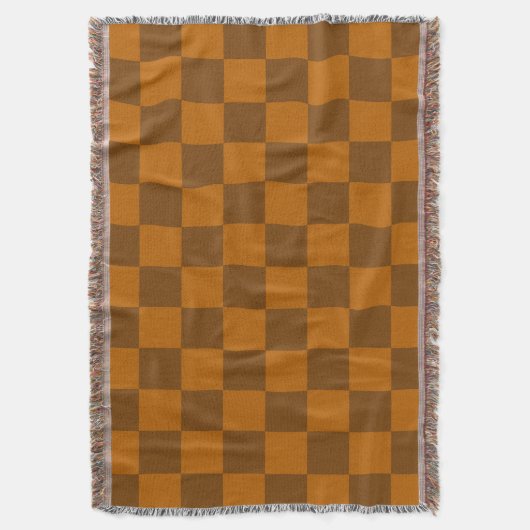 Braune Beige Markierter Block Print Decke (Vorderseite Vertikal)