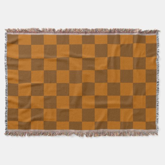 Braune Beige Markierter Block Print Decke (Vorderseite)