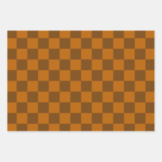 Braune Beige Markierter Block Print Geschenkpapier Set