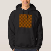 Braune Beige Markierter Block Print Hoodie (Vorderseite)