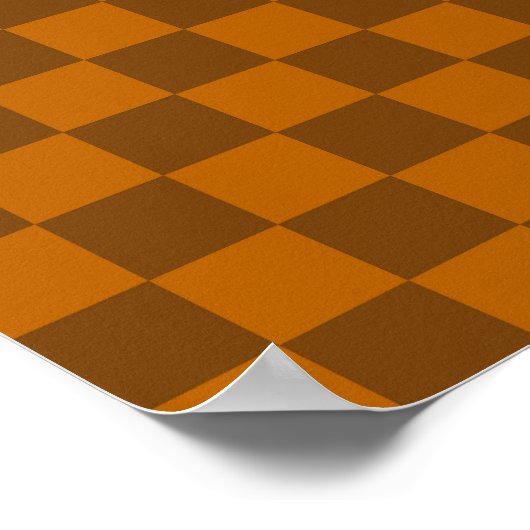 Braune Beige Markierter Block Print Poster (Ecke)