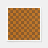 Braune Beige Markierter Block Print Serviette (Vorderseite)