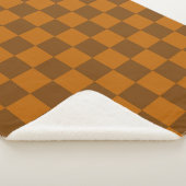 Braune Beige Markierter Block Print Sherpadecke (3/4)