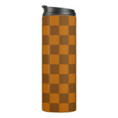 Braune Beige Markierter Block Print Thermosbecher (Nach rechts gedreht)